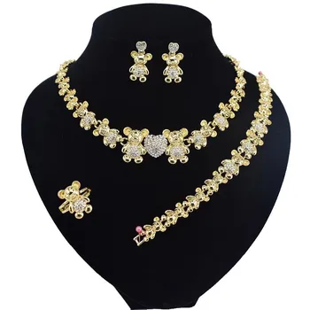 XO seturi de bijuterii placat cu aur 14K nunta cravată coliere pandantiv pentru femei cercei display cadou de Crăciun fată cadouri