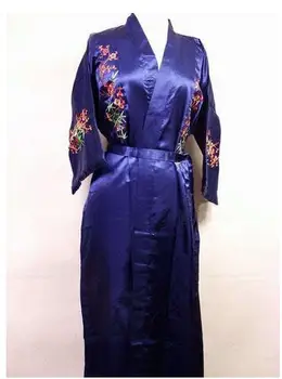 Alb, nou, Femeile din China, Halat de Mătase Rochie de Noutate Brodate Sleepwear Kimono Yukata Rochie de Flori S M L XL XXL XXXL W3S001