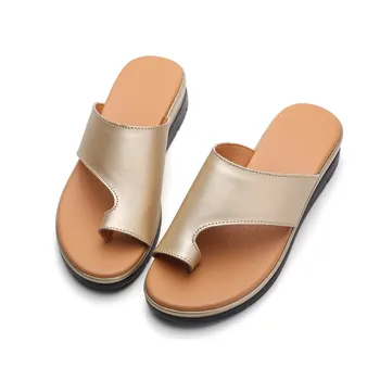 Calitate de Top din Piele cu platformă plată Femei Pantofi Wedge Corecție Sandale de Vara Femei Papuci Ortopedici Inflamație la picior Corector
