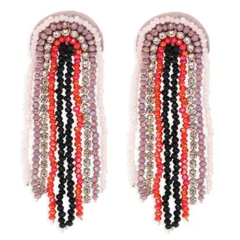 Miwens Handmade Multicolor Margele Cercei Ciucure Pentru Femei Landgraf Etnice Margele Declarație Cercei Pandantiv Acrilic Ureche Bijuterii