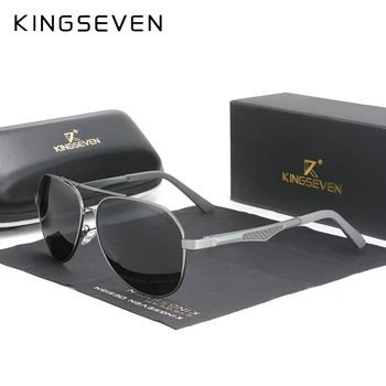KINGSEVEN 2021 Conducere Bărbați ochelari de Soare Polarizat Aluminiu Temple Pilot Ochelari de Soare Pentru Barbati UV400 Anti-Orbire Retro Ochelari
