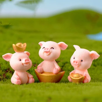 5PCS Noroc de Avere Porc Suveniruri Model de Figurina Animal Home Decor de Basm în Miniatură Decoratiuni de Gradina, Accesorii de Rășină Cifre