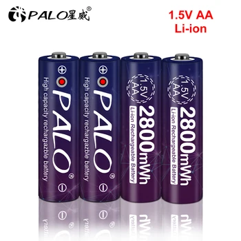 2-24buc 1.5 v AA baterie reîncărcabilă 2800mwh 1.5 tensiune li-ion, litiu-ion 2A AA baterii LED display
