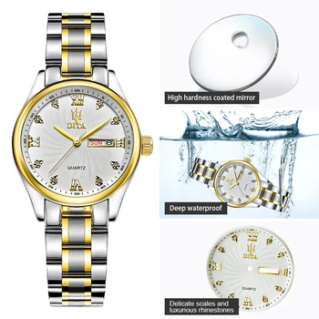 Femei Ceasuri Brățară de Ceas Doamnelor Aur Cuarț Circulație din Oțel Inoxidabil rezistent la apa Încheietura ceas Cadouri Relogio Feminino