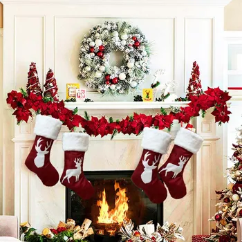 Clasic Rosu & Alb Ciorapi De Crăciun Cadou Titularul Agățat De Crăciun De Decorare Ornament Pentru Vacanță De Familie Xmas Party