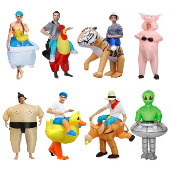 Amuzant Animale Gonflabile Costume Adult Străin De Porc, Rață Cadă Halloween Mascota De Cosplay, Costume Party Joc De Rol Sumo Disfraz