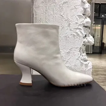 Pistă Moale Din Piele Adevărată Chelsea Cizme Femei Indesata Toc Înalt Pantofi Roma Glezna Botas 2020 Toamnei Aluneca Pe Cizme Scurte Pentru Doamne