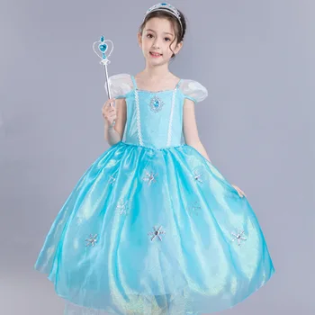 Disney pentru Copii-Rochii pentru Fete cu Elsa Costum Printesa Rochie de Halloween Petrecere de Crăciun Cosplay Copii Haine Elegante Bun