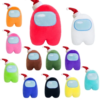 Fierbinte Printre Noi Jucării de Pluș 12colors cu Pălărie de Crăciun 10/20cm Voce Păpuși Chirldren Aciton Figura Modul de Printre Noi Pluș Copii Cadou