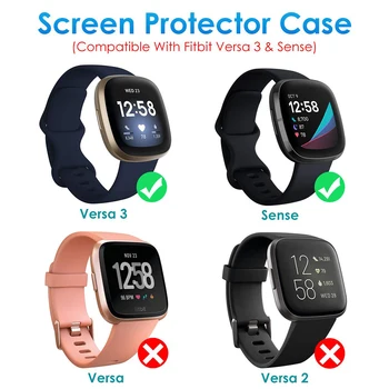 4-Pack Ecran Protector Caz pentru Fitbit Sens/Versa 3 TPU Ecran de Protecție Capacul Protector de Bara pentru Fitbit-Versa Smartwatch 3