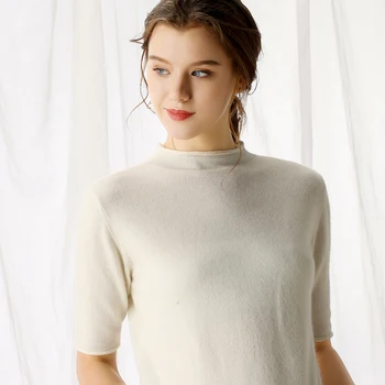 2019 Nou model pentru Femei Pulover de Cașmir Jumătate înălțime guler Curling decor fire Fine o Bună ventilație de Înaltă calitate pulover