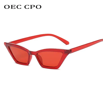 OEC CPO Femei Pisica Ochi ochelari de Soare pentru Femei Brand Design Vintage Cadru Mic Rosu Negru Ochelari de Soare Barbati Nuante UV400 O69
