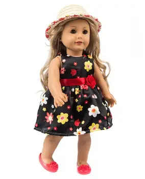 2 buc într-o singură, 1 pălării și 1 Rochie pentru American Girl Doll Dress 18 Inch Papusa Haine,Accesorii, Rochii, Pantofi nu sunt incluse.
