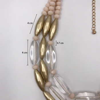 Kara&Kale Boho Moda Bijuterii Colier Gotic Cablul de Ceara de Aur și Rășină Clar Margele Vintage Collares Multi Stratificat Colier Femei