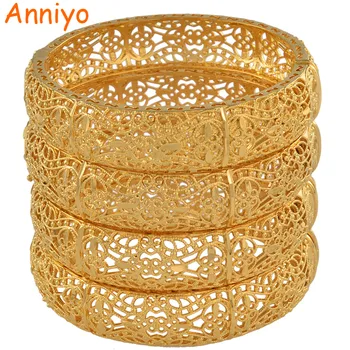 Anniyo (4buc/Lot) Poate Deschide / Dubai Brățări pentru Femei,Arabe, Africane de Culoare de Aur Brățară Bijuterii Orientul Mijlociu de Mireasa, Cadouri de #110806
