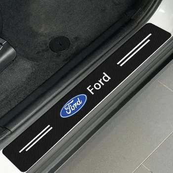 4buc Fibra de Carbon Decal Logo-ul Auto Pragului de Ușă Protector Autocolant pentru Ford Focus 2 3 1 MK2 MK3 MK1 Fuziune Accesorii de Articole de Bunuri