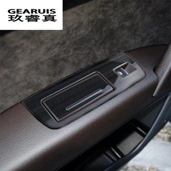Auto styling ușa cotiera panou acoperă garnitura pentru Audi Q7 4l geam lift butoane cadru decal benzi din fibra de Carbon Auto autocolante