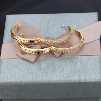 SUNSLL Nou aur cupru cercel alb zircon cubic hoop cercei pentru femei / fete petrecere de moda bijuterii simplu cercei cadouri
