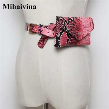 Mihaivina Serpentine Femei Talie Pack Piele de Moda Curea Geanta Brand de Lux de Designer borseta pentru Voiaj Reglabil Telefon Genti