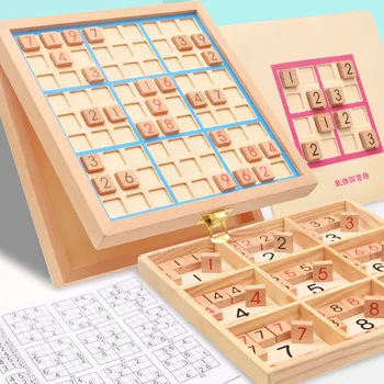 Sudoku, Șah Șah Logica de Formare Consiliului de Copii Inteligenței Raționament Jucarii pentru Copii, Cadouri din Lemn Jucării Joc cu Sudoku Cărți