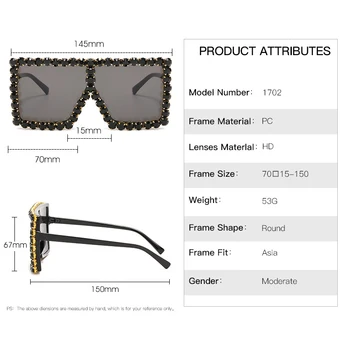 2020 Cristal Supradimensionat ochelari de Soare pentru Femei ochelari de soare Patrati Bling Stras ochelari de Soare pentru Femei de Moda de Lux Umbra UV400