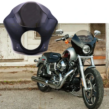 Pentru Harley Sportster XL883 XL1200 Rege Drum Electra Glide Dyna Negru Lucios Faruri Carenaj Cowl Capac Masca de 7