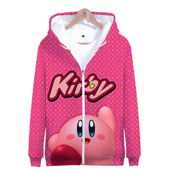 Iarna Mens Jachete si Paltoane Anime Kirby 3D Hanorac Fleece cu Fermoar Hanorac Uza Strat Cald Kawaii Haine Cosplay