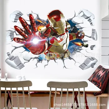 Autentic Disney Avengers Iron Man 3D Stereo Autocolant Erou Auto-adeziv Autocolant Perete Pictura Decorativa