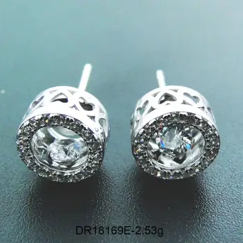 Fierbinte de Vânzare Argint 925 Dans Diamant Dans CZ Femei de Cercei Stud De Logodna / Petrecere / Cadou de Ziua de nastere