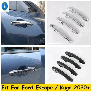 Partea Mânerul Ușii Capacul Ornamental de Interior Refit Kit de Turnare se Potrivesc Pentru Ford Escape / Kuga 2020 2021 Chrome / Fibra de Carbon ABS