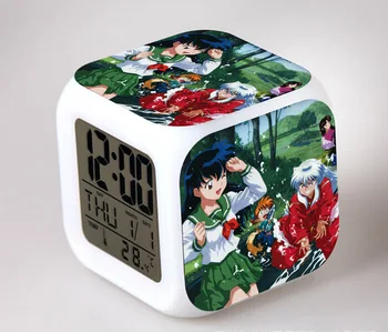 Japoneze Anime Inuyasha LED 7 Culori Flash Digitale Ceasuri de Alarmă Copii Lumina de Noapte Dormitor Ceas reloj despertador
