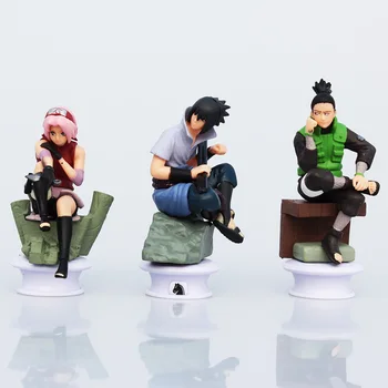 6pcs/set 9cm Anime Naruto Uzumaki Naruto Sasuke Gaara Kakashi Șah din PVC Figura de Acțiune de Colectare de Jucării Transport Gratuit