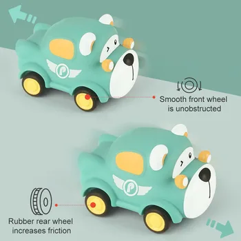 Copilul Montessori Jucării Vechi de Un An de Desene animate Trage Înapoi Mașina Juguetes Carro Animal Vehicul Educație Moale Jucarii pentru Copii de Baiat Cadou de Crăciun