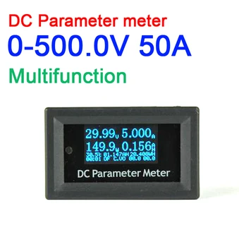 OLED 12-în-1 DC 50A 500v wattmeter wattmetru Parametru Electric de Curent Timp Capacității Energetice Temperatura Tester