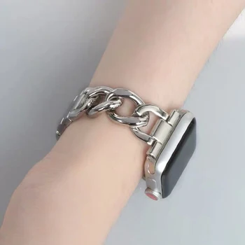 Pentru Apple watch band 6 5 4 3 2 1 44mm 40mm 42mm 38mm metalice din oțel inoxidabil denim curea Iwatch serie de accesorii Brățară