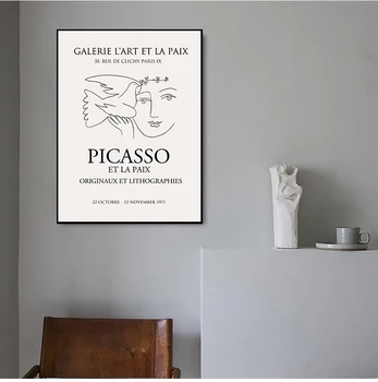 Picasso, Matisse Artă Linie De Desen De Poster Abstract Minimalist De Perete De Arta De Imprimare Panza De Pictura Celebra Moder Decorative De Imagine