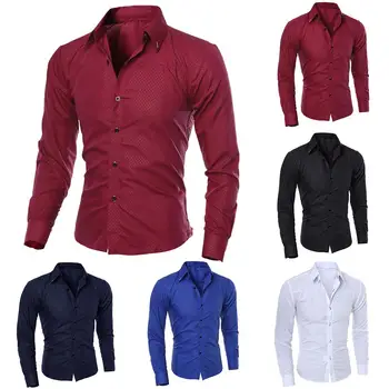 2020 noua moda barbati culoare pură guler cămașă cu mâneci lungi tricou subțire de vânzare fierbinte close-montaj clasic tricou pentru bărbați la modă cl