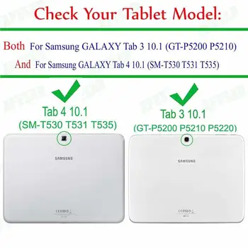 Caz Acoperire pentru Samsung Galaxy Tab 4 10.1 inch SM-T530 T535 T533 Tab4 10 T530 T531 T535 Tableta Caz Suport Flip PU Piele Acoperi