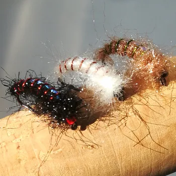 KKWEZVA 24buc umed insecte Zbura de pescuit nada realizată dintr-un material de sârmă de cupru Nimfa Păstrăv Zbura de Pescuit Momeală