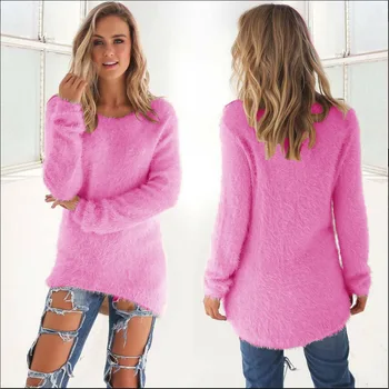 2020 Toamna Iarna Modă de Culoare Solidă Maneca Lunga Femei Pulover Casual Femei Libere Sweatershirt Doamna Woll pânză Pulovere Topuri