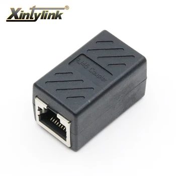 Xintylink conector rj45 dubla cablu ethernet adaptor 8p8c cat7 cat5e cat6 network extender extensie soclu capul drept