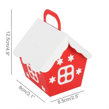 5pcs Formă de Casă de Crăciun Candy Box Saci de Moș Crăciun Cadou Caseta DIY Cookie Sac de Ambalare Decor de Crăciun Copiii de Anul Nou Cadou