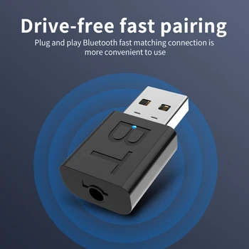 Bluetooth USB 5.0 Car Kit Wireless Muzică Stereo de 3.5 mm Jack Audio Receptor Adaptor Auto Bluetooth AUX pentru Radio Auto cu MP3 PC