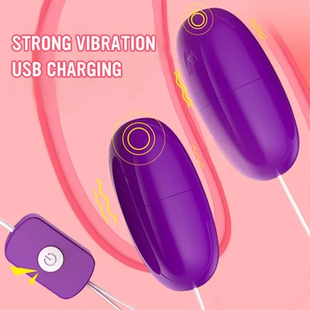 De sex feminin Masturbator Puternic Vibratoare USB Soclu Dublu Vibrator Ou Stimulator Clitoris Jucarii Sexuale pentru Femei Produse pentru Adulți