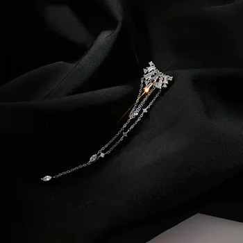 1 Buc Argint 925 Piercing Ciucure de Cristal Geometrice Stud Cercei Pentru Femeile Nunta Femme Bijuterii Pendientes eh855
