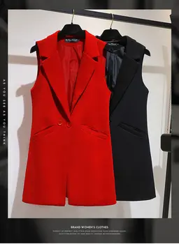 2020 Nouă de Primăvară și Toamnă pentru Femei de Epocă Sacou Lung Vesta fără Mâneci Sacou Office Purta Haine Plus Dimensiunea 4XL Streetwear WF218