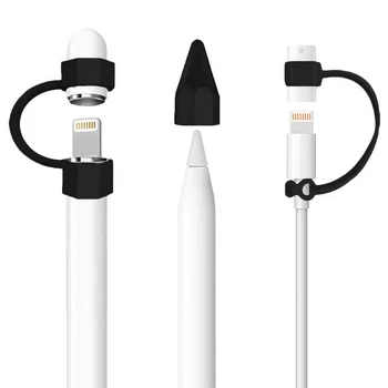 Besegad Silicon Moale Anti-Pierdere a suportului Capacului de Încărcare Cablu Adaptor de Prindere Penita Acoperă pentru Apple Creion iPad Pro iPencil Accesorii