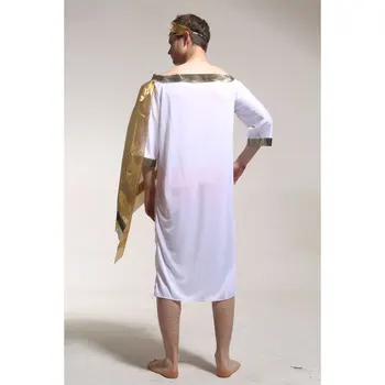Umorden Adult Grecian Toga Set Costum Bărbați Femei Roman Grec Dumnezeu Zeita Costume De Halloween Purim Party Mardi Gras Rochie Fancy