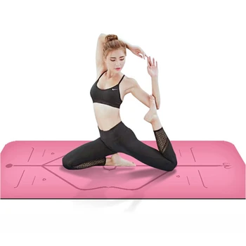 1830*610*6mm TPE Yoga Mat cu Poziția Liniei de Non-Alunecare Mat Covor Pentru Incepatori Mediu Fitness Gimnastică Covoare