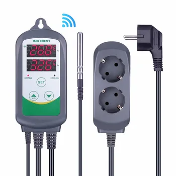 Inkbird ITC-308 WIFI Controler de Temperatura Digitale Priza Termostat, 2 trepte, 2200W, w/Senzor UE Plug Digital pentru Homebrewing